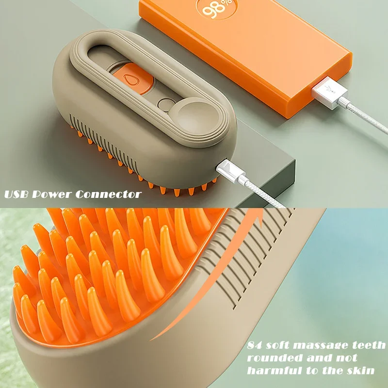 3 in 1 Pet Electric Steam Brush Cat and Dog Cleaning Spray Massage Grooming Comb Retractable Handle Pet Hair Removal BeautyBrush - Image 6