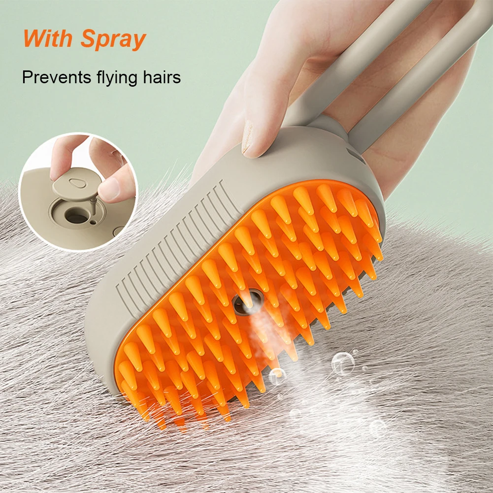 3 in 1 Pet Electric Steam Brush Cat and Dog Cleaning Spray Massage Grooming Comb Retractable Handle Pet Hair Removal BeautyBrush - Image 3